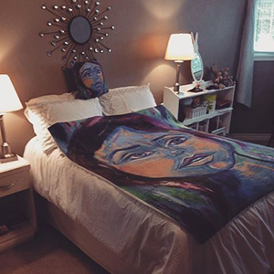 oil painting bed spread