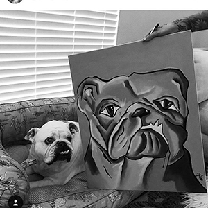 bulldog oil painting 