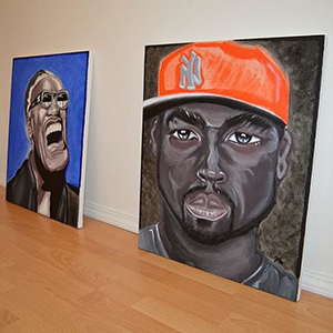 50 cent oil painting